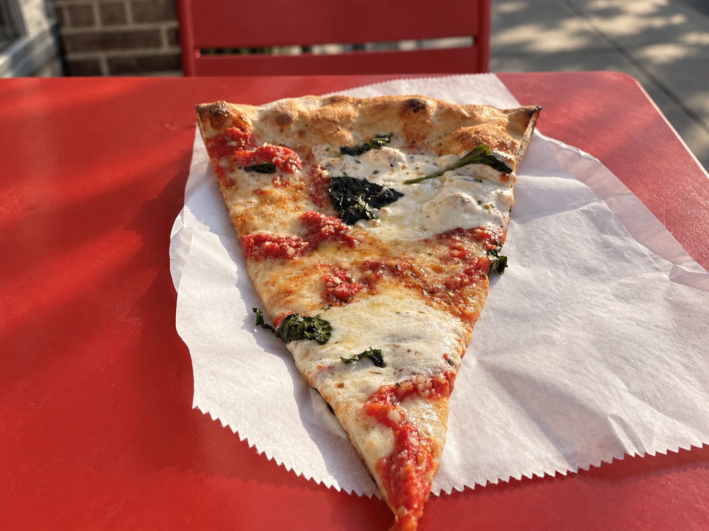 A slice at the café table